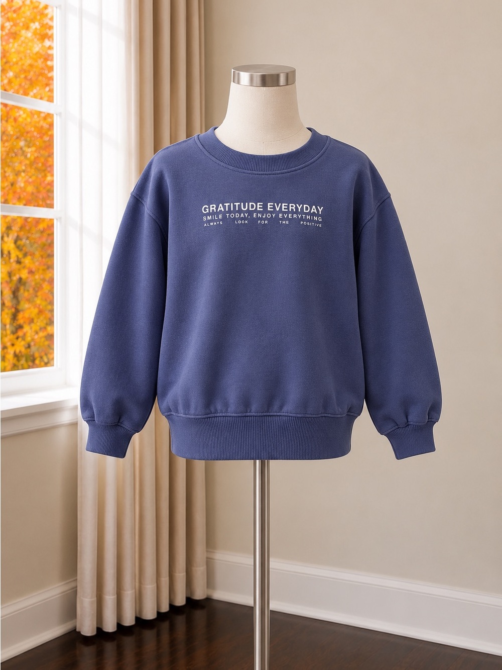 Gratitude Everyday Blue Crewneck Sweatshirt - M&S size 8-9